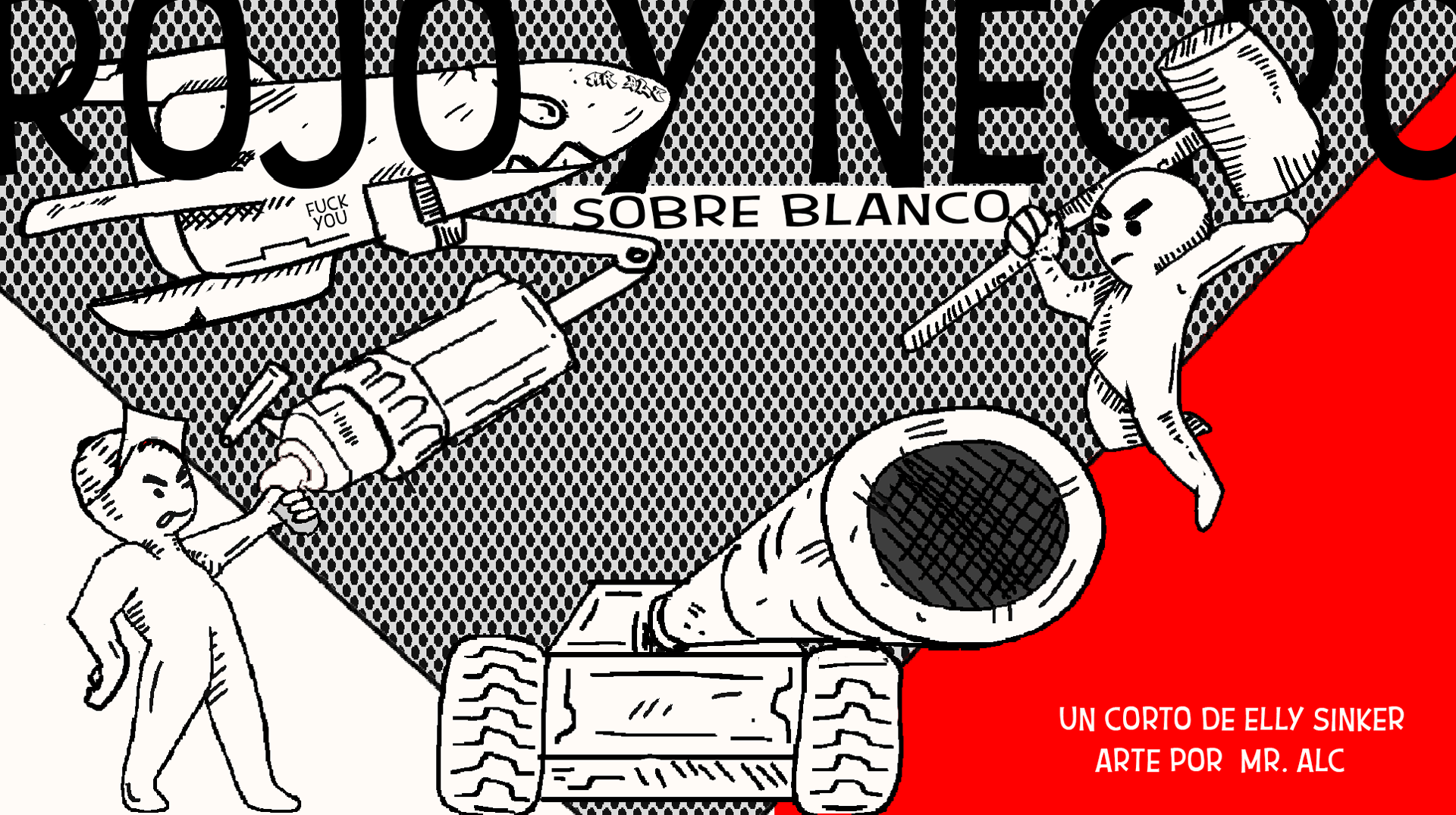 Ilustración del corto 'Rojo y negro sobre blanco'